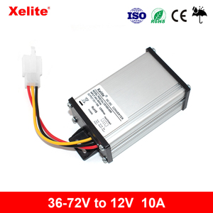 Step Down DC DC Converter 36V 48V 60V 72V to DC 12V 10A Voltage Converter Adapter Transformer for E-bike Electric Motorcycle